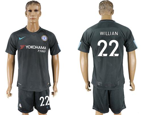 Chelsea #22 Willian Black Soccer Club Jersey